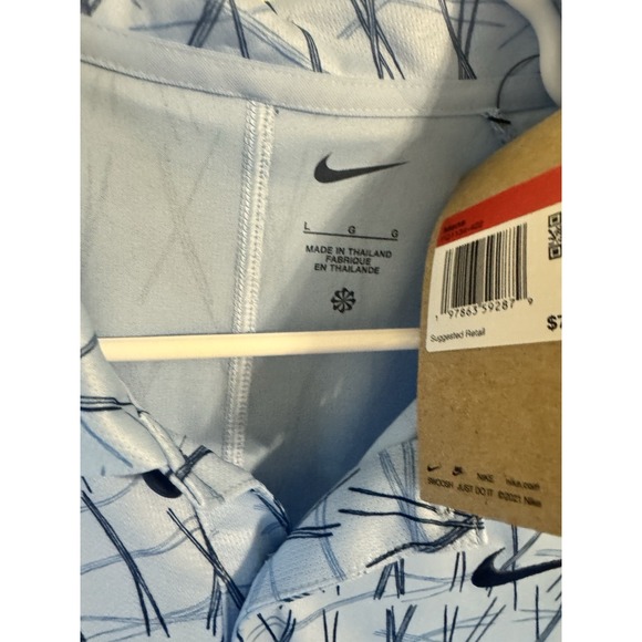 Nike Men's Dri-FIT Victory+ Pine Needle Print Golf Polo Psychic Blue NEW - Picture 2 of 3